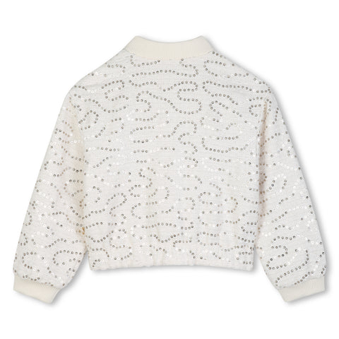 BILLIEBLUSH Girls Ivory Sequin Jacket