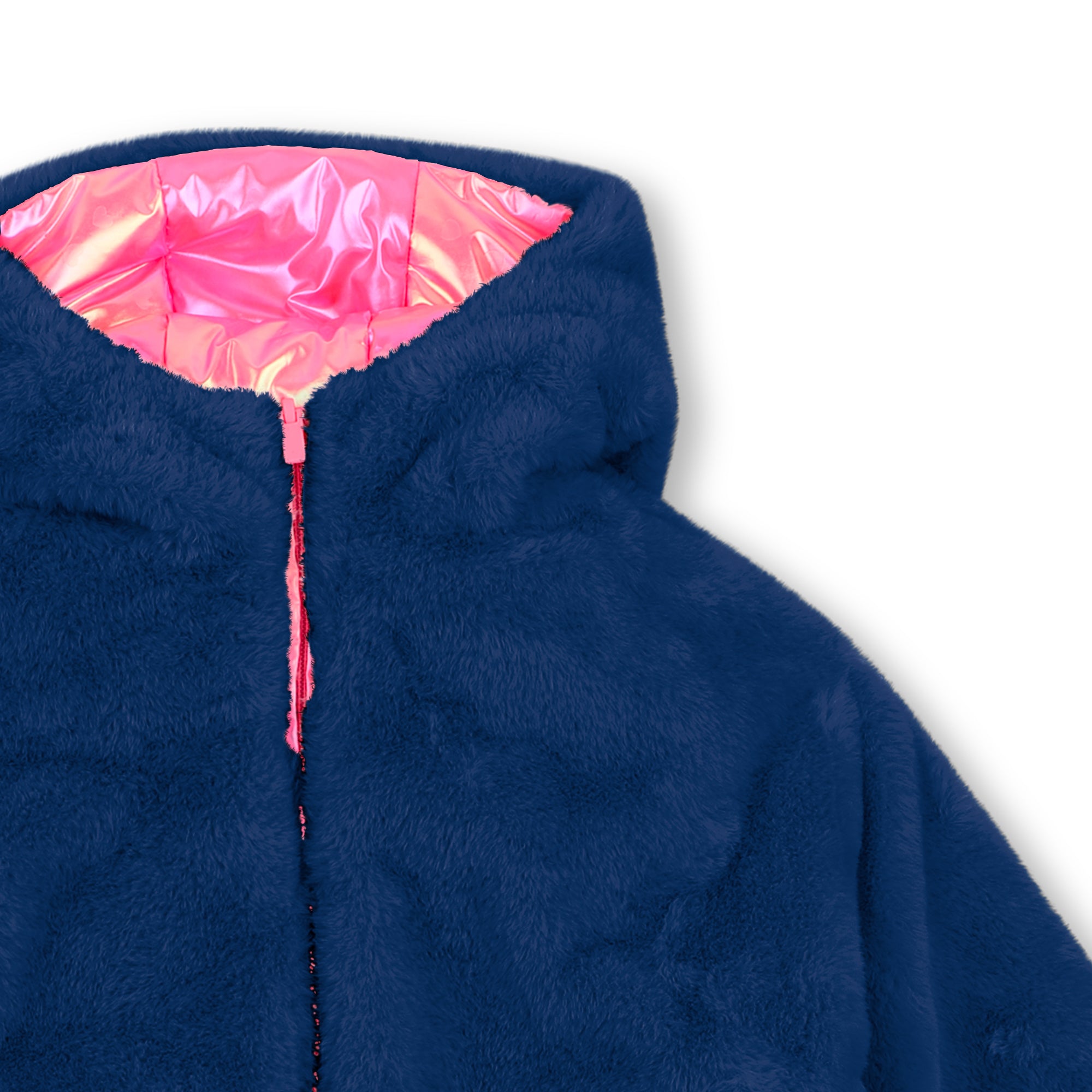 BILLIEBLUSH Girls Pink Reversible Puffer Jacket