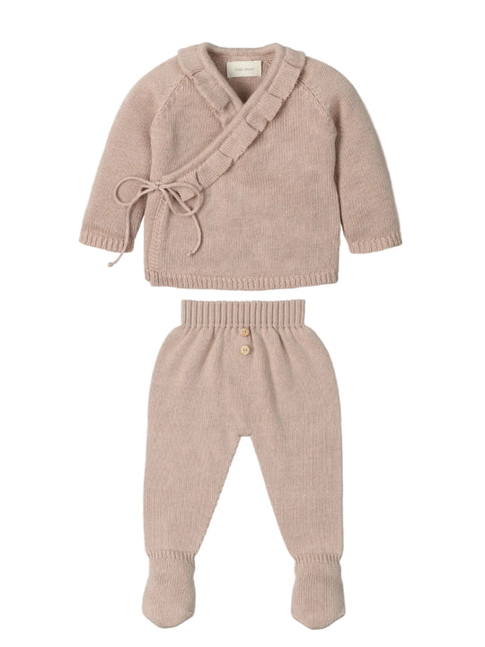 Baby Girls Taupe Wrap Over Set