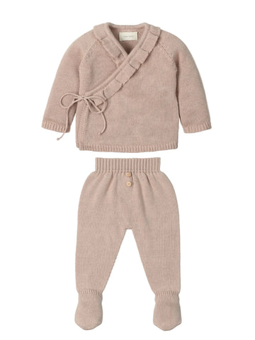 Mac Ilusion Baby Girls Taupe Wrap Over Set