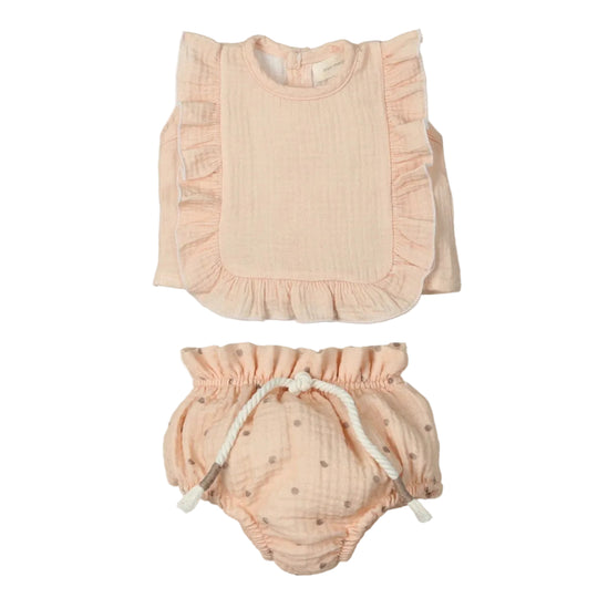 Baby Girls Peach Frill Set