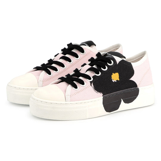 Girls Pink Flower Trainers