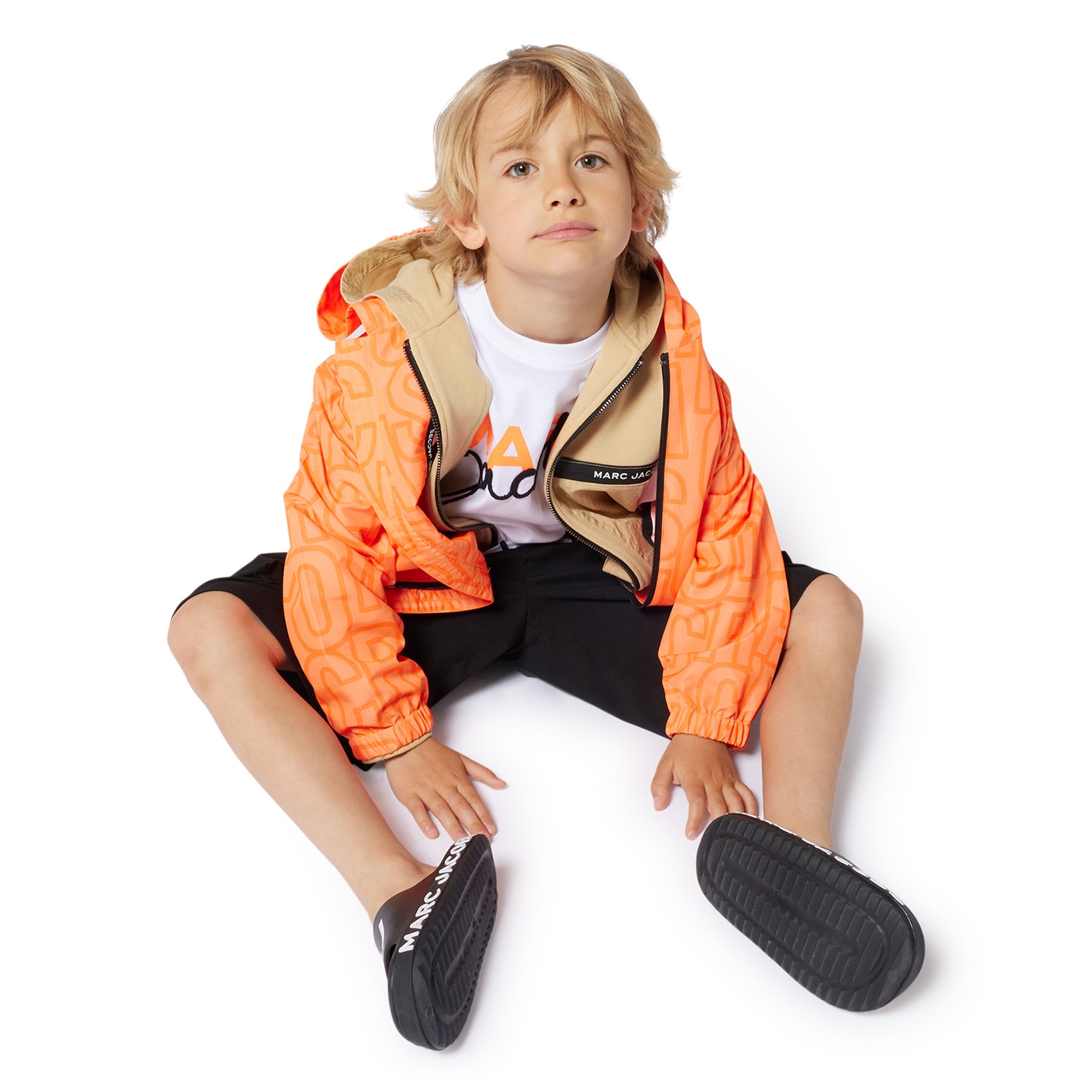 Marc Jacobs Boys Peach Hooded Windbreaker