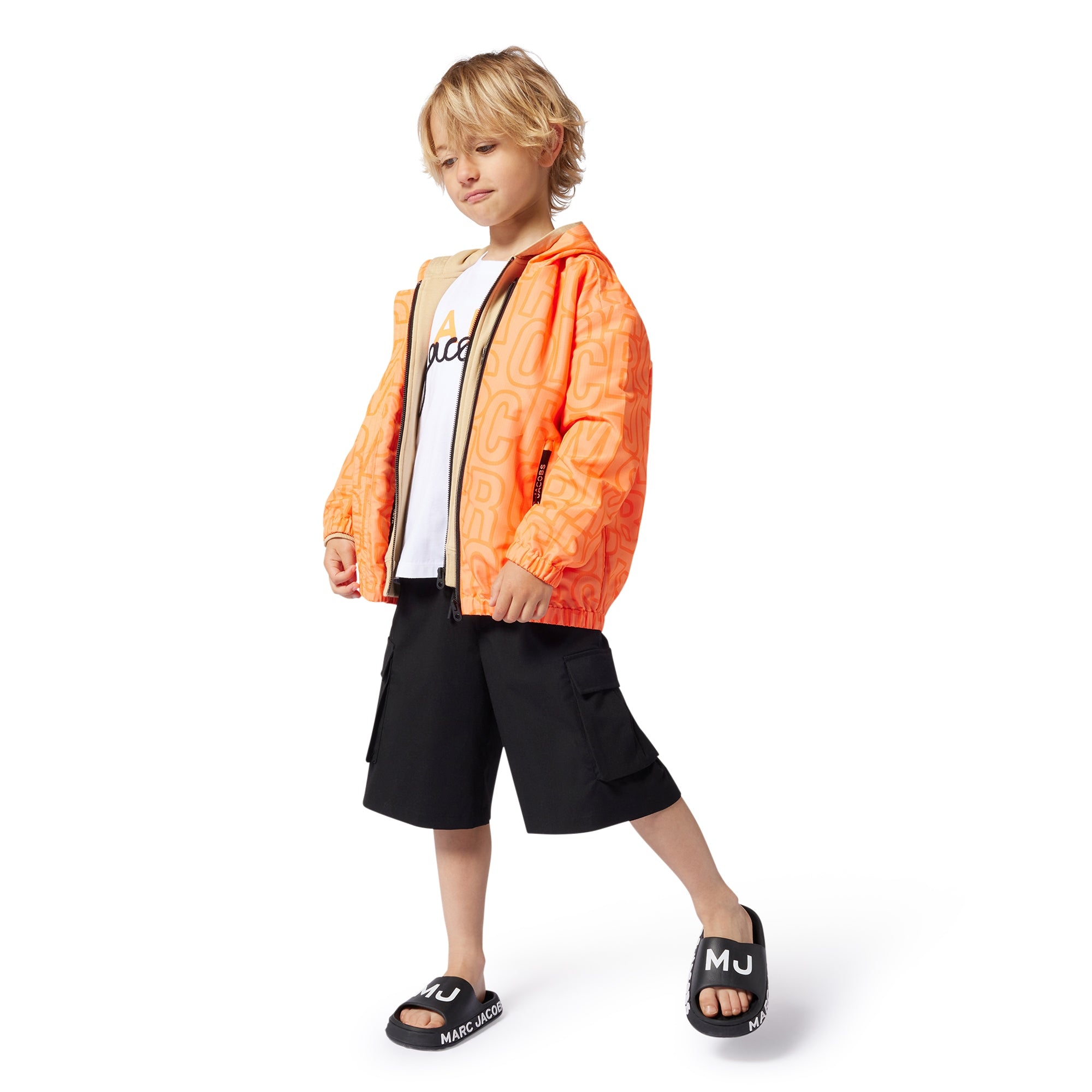 Marc Jacobs Boys Peach Hooded Windbreaker