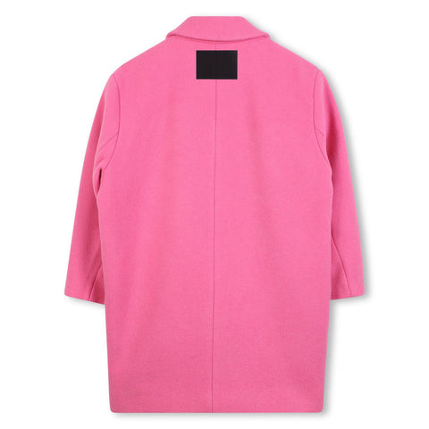 Marc Jacobs Girls Pink Wool Jewelled Coat