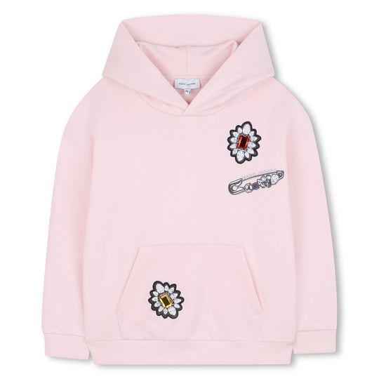 Girls Pink Jewelled Hoody