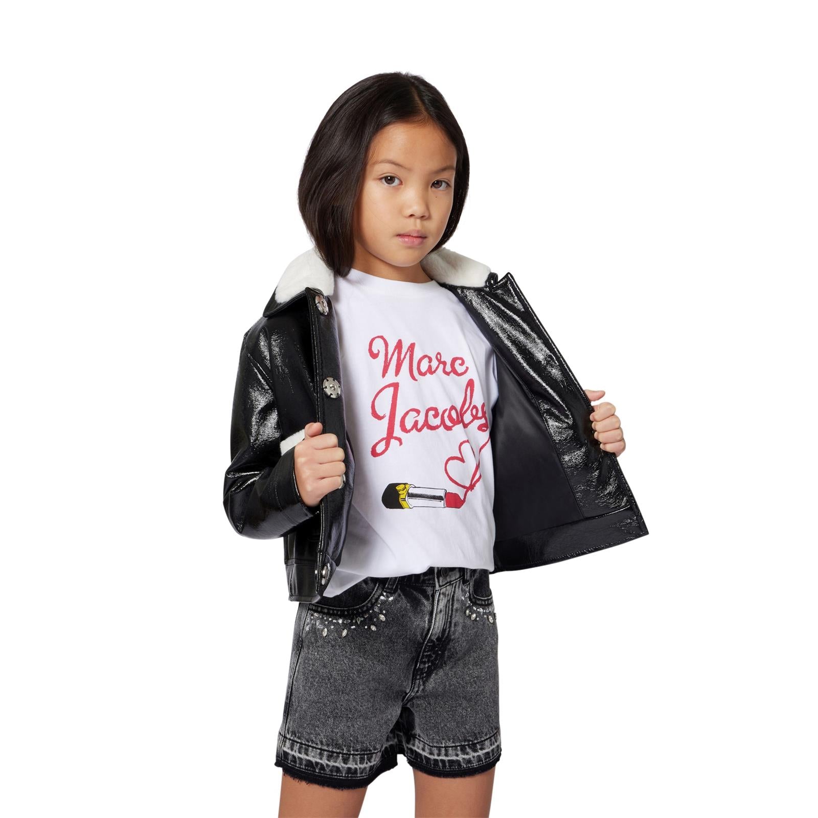 Marc Jacobs Girls White Lipstick T-Shirt