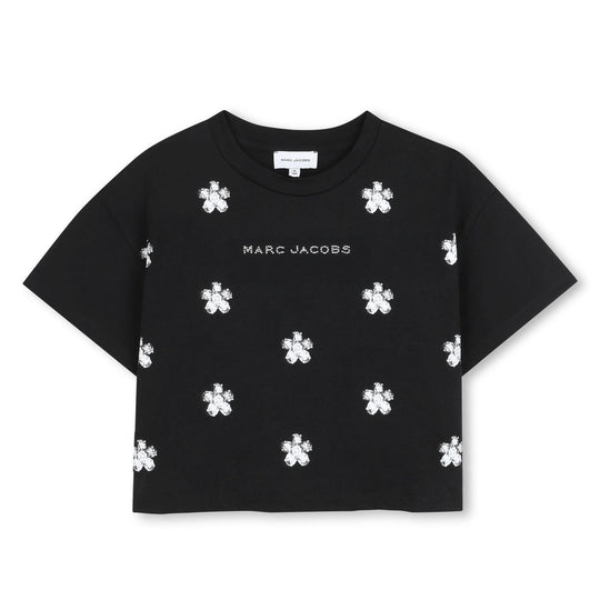 Girls Black Flower T-Shirt