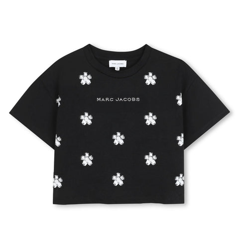 Marc Jacobs Girls Black Flower T-Shirt