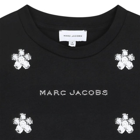 Marc Jacobs Girls Black Flower T-Shirt
