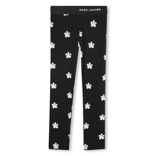Girls Black Flower Legging