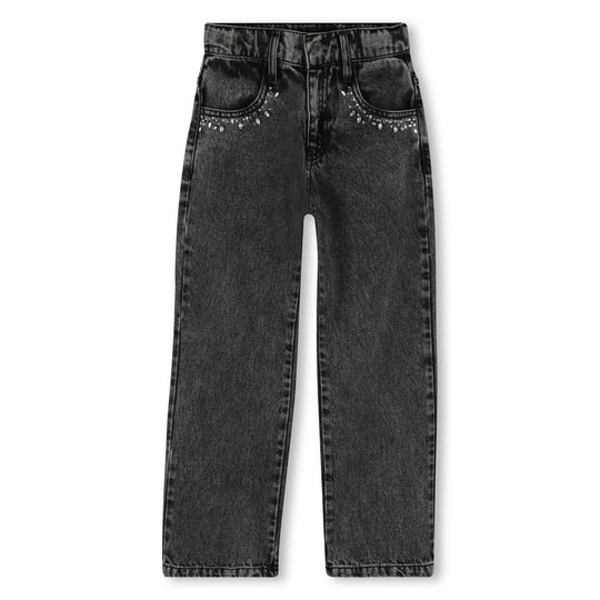 Girls Black Jewelled Jeans