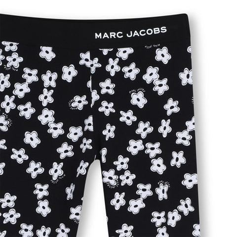 Marc Jacobs Girls Black Flower Leggings