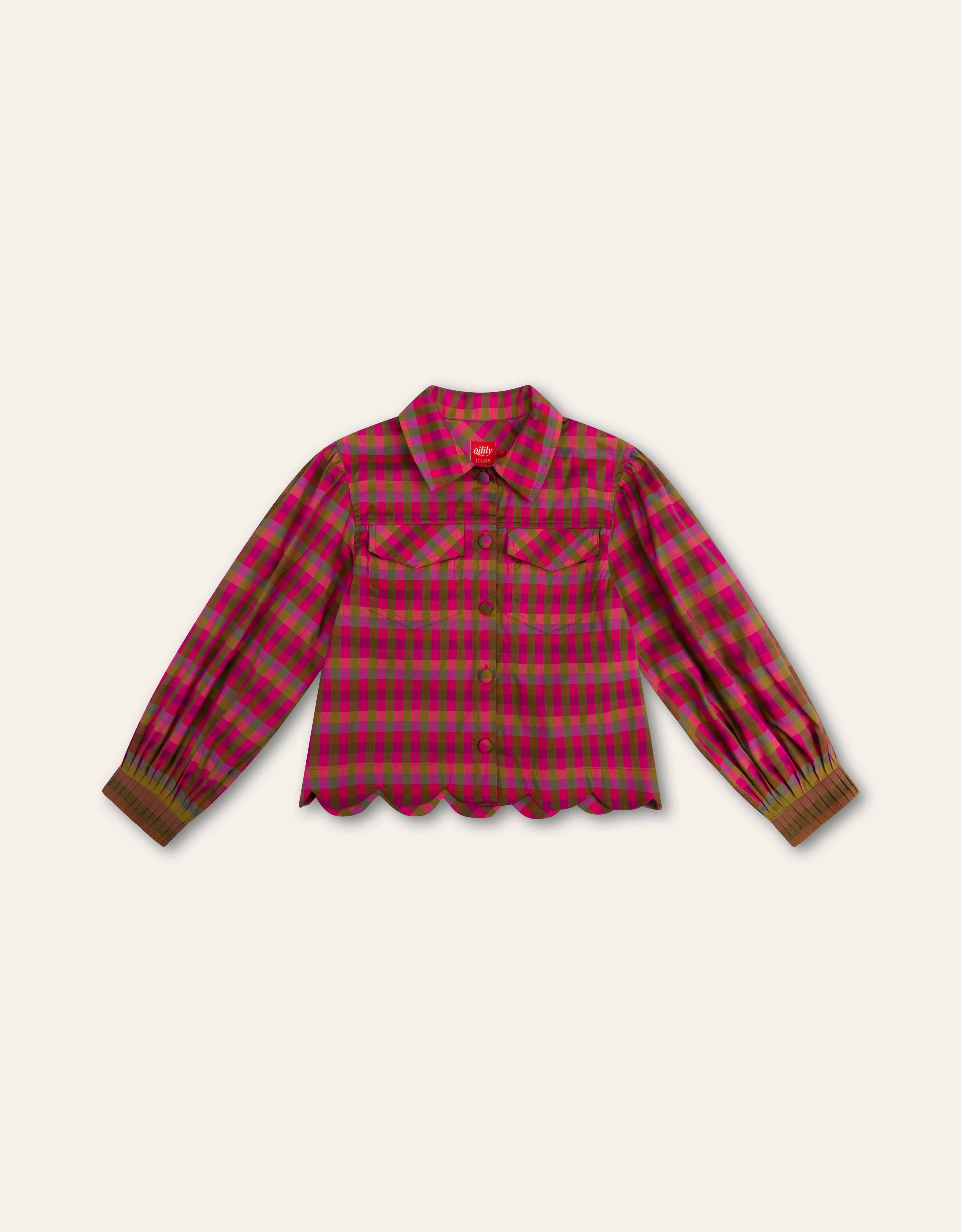 Oilily Girls Green Moss Barony Blouse