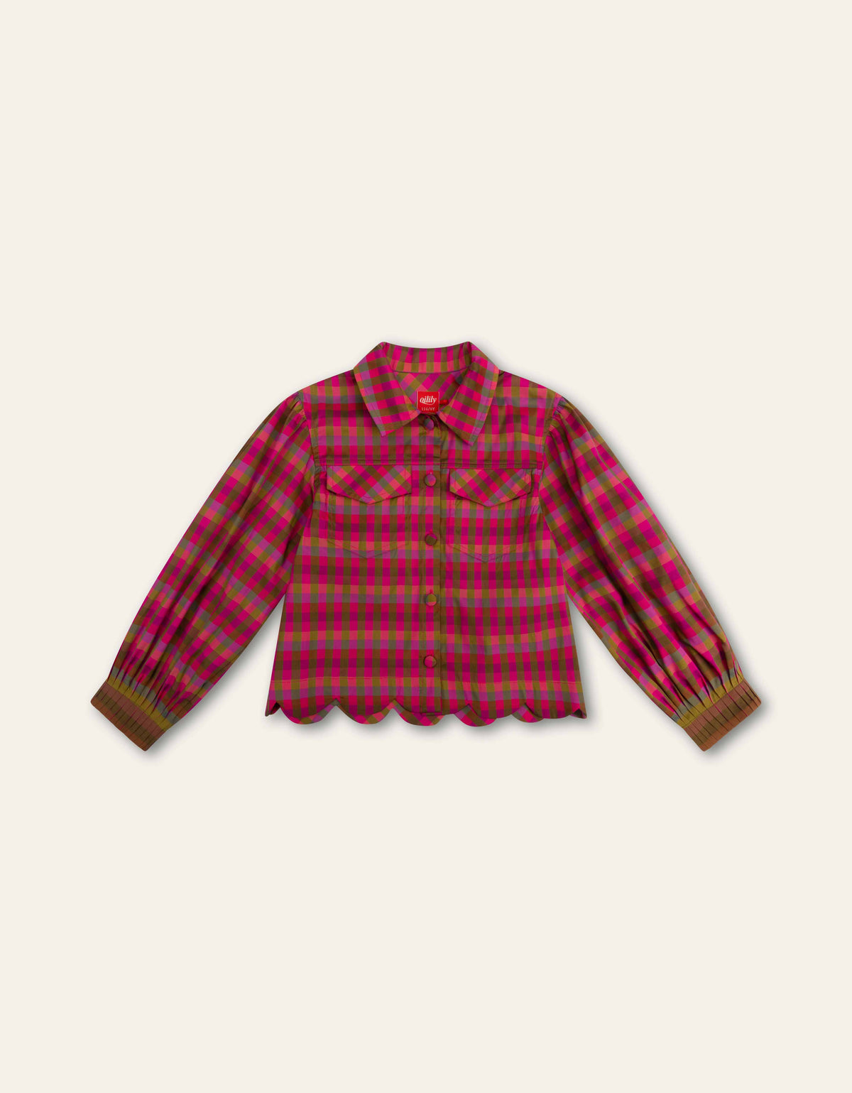 Oilily Girls Green Moss Barony Blouse