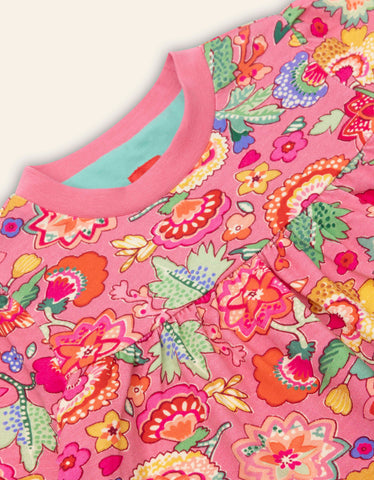 Olily Girls Chateau Rose Dwarf Jersey Dress