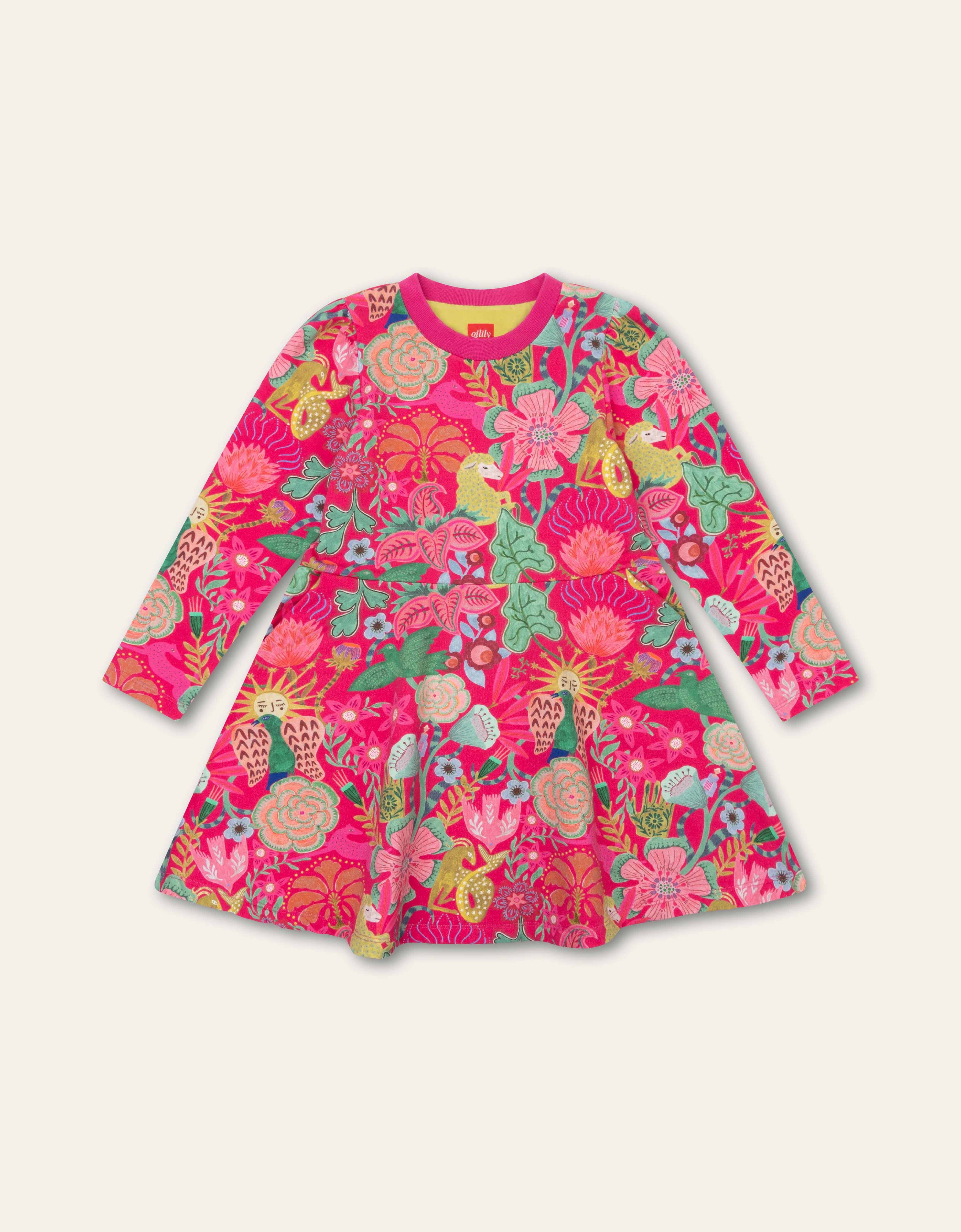 Oilily Girls Bright Rose Dasha Sweat Dress
