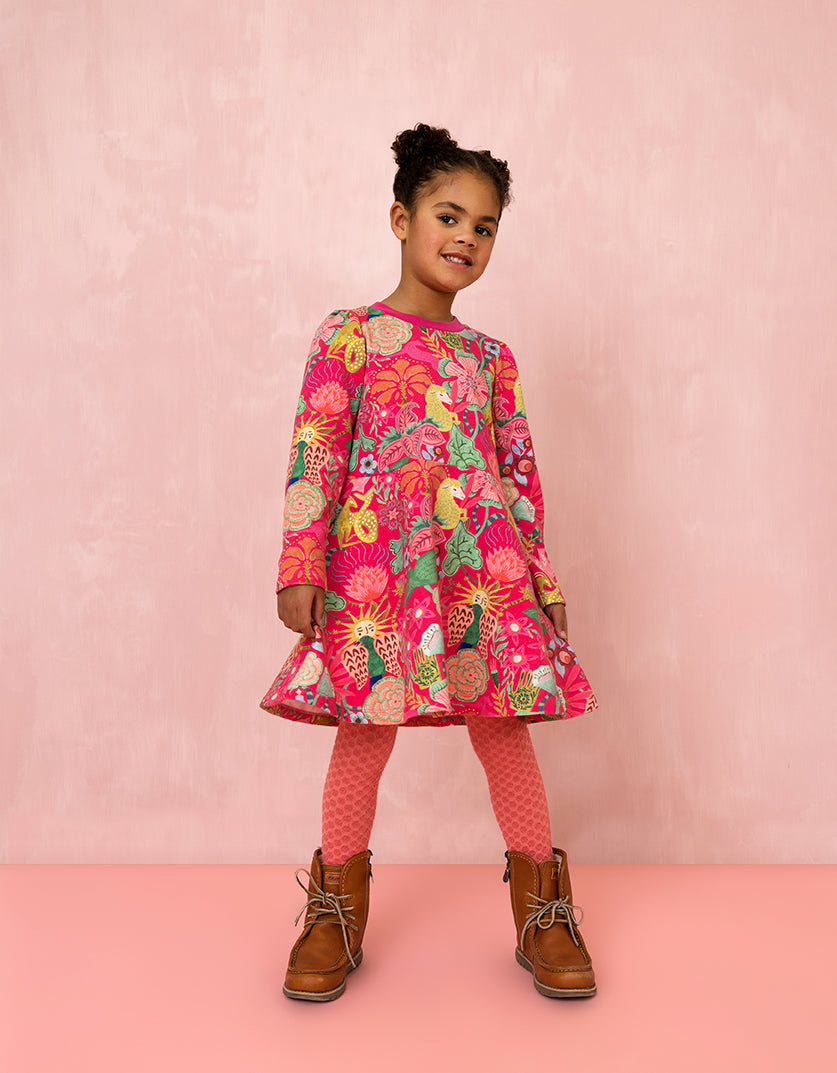 Oilily Girls Bright Rose Dasha Sweat Dress