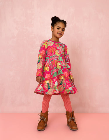 Oilily Girls Bright Rose Dasha Sweat Dress