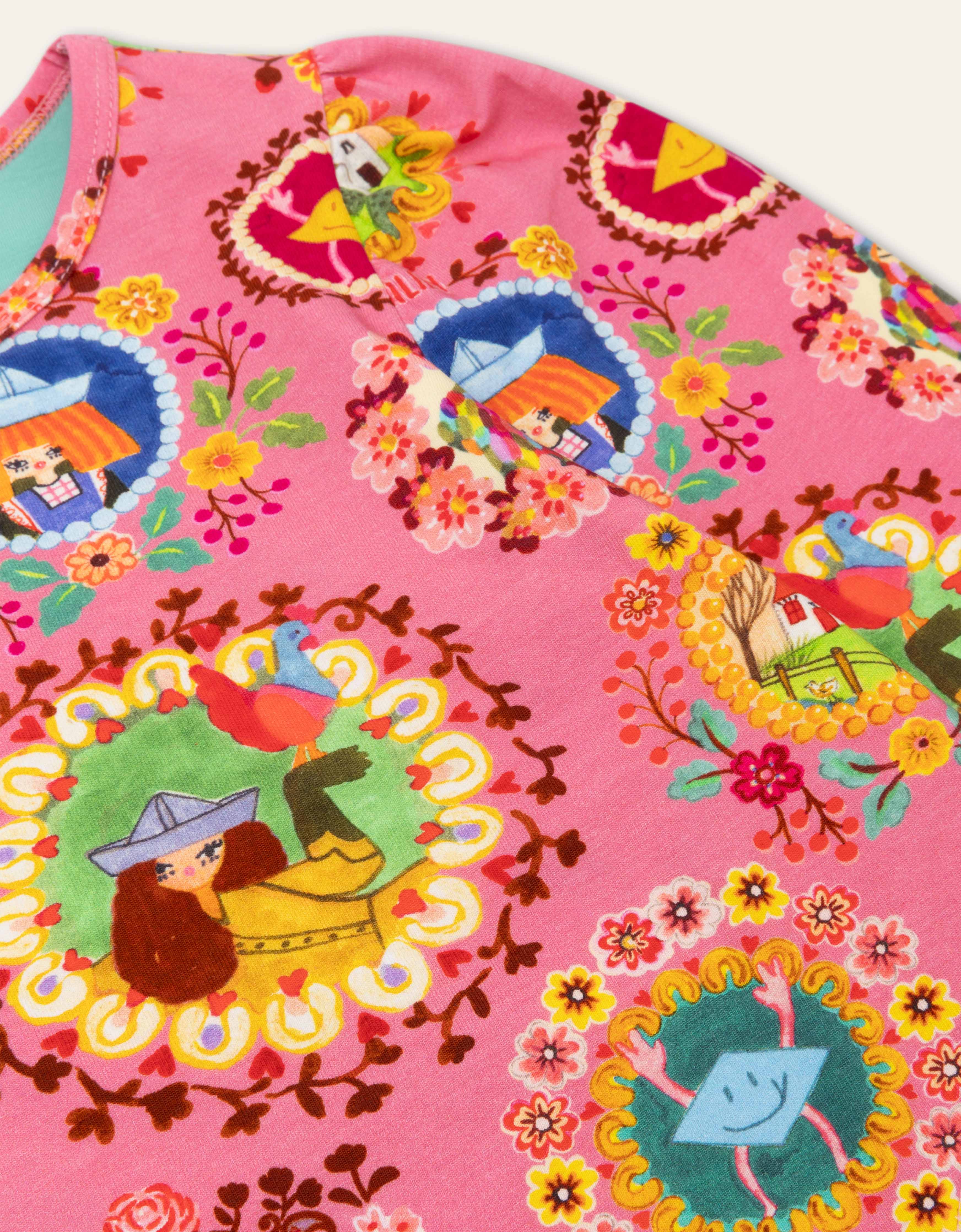 Oilily Girls Chateau Rose Damsel Jersey Dress