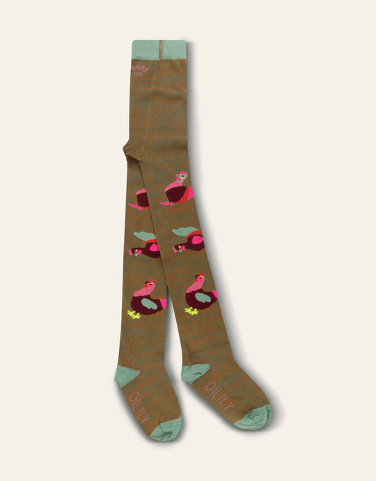 Girls Green Moss Tights