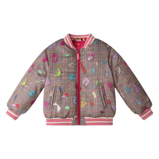 Girls Brown Checked Chalet Coat