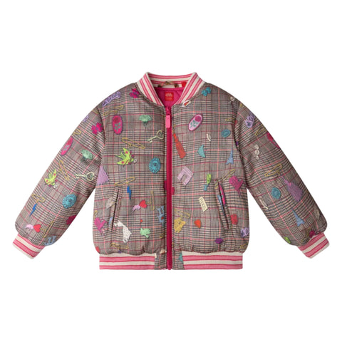 Girls Brown Checked Chalet Coat