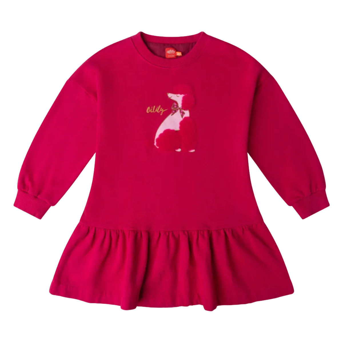 Girls Pink Poodle Sweatere Dress