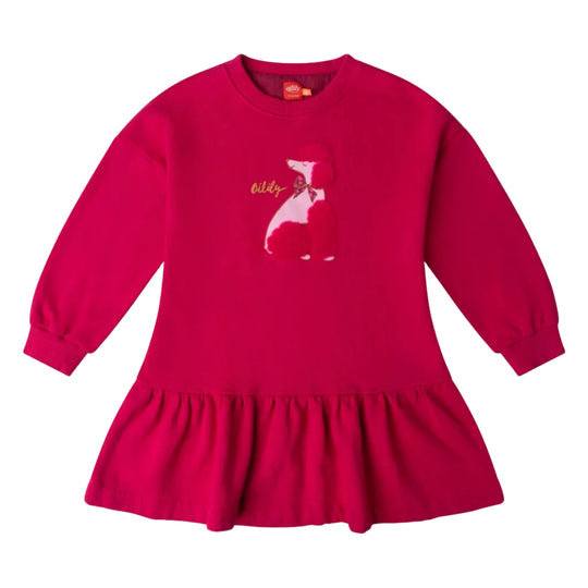 Girls Pink Poodle Sweatere Dress