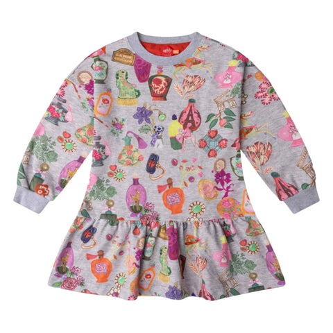 Girls Grey Drole Sweat Dress