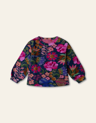 Girls Blue Floral Hourra Trouser Set