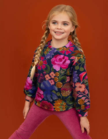 Girls Blue Floral Hourra Trouser Set
