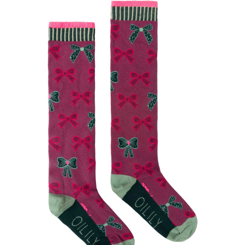 Girls Purple Monruban Knee Socks