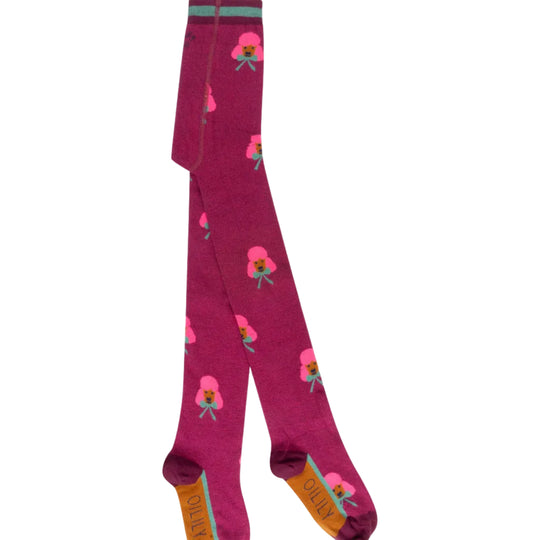 Girls Purple Poddle Tights