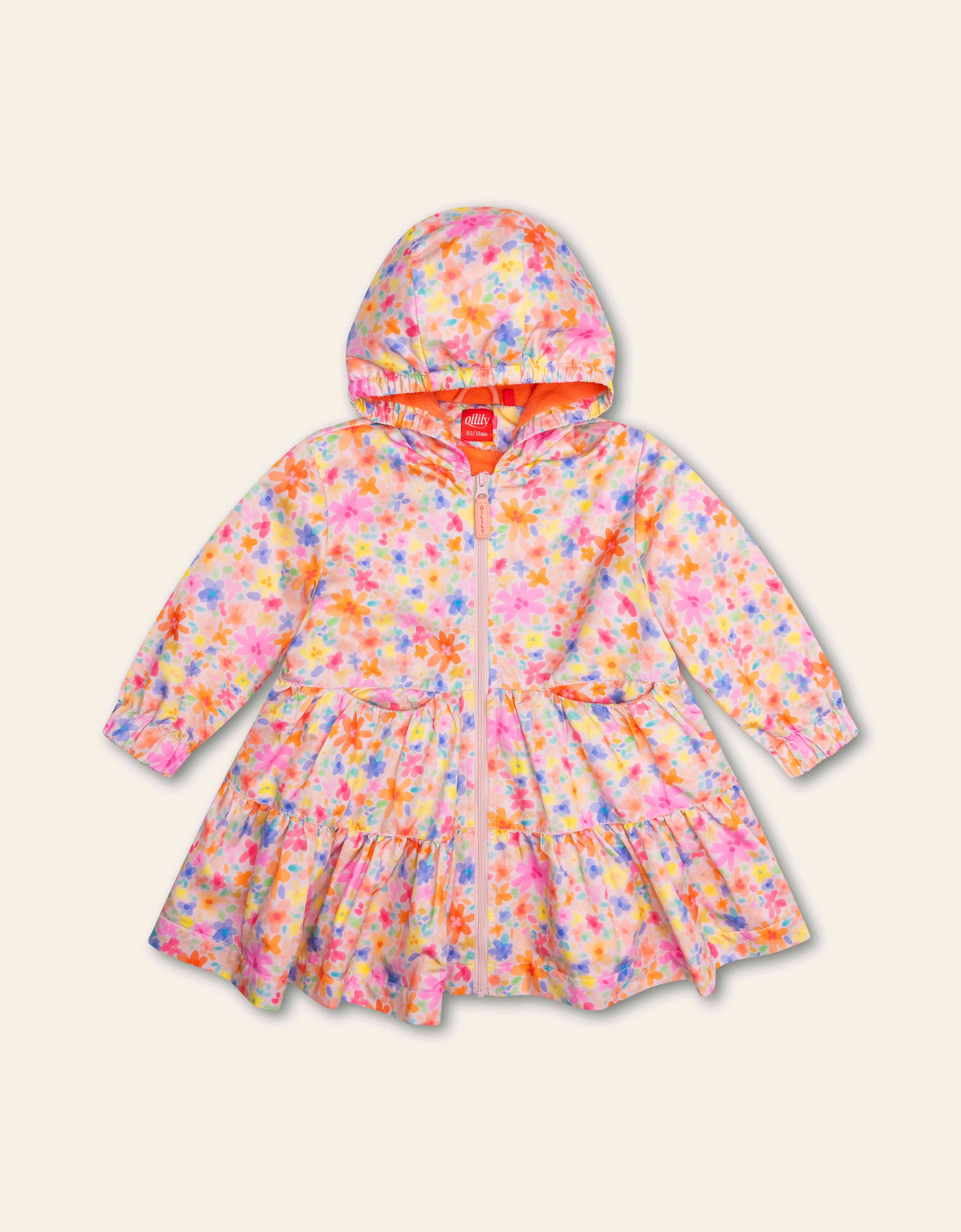 Oilily Girls Pink Cotton Coat