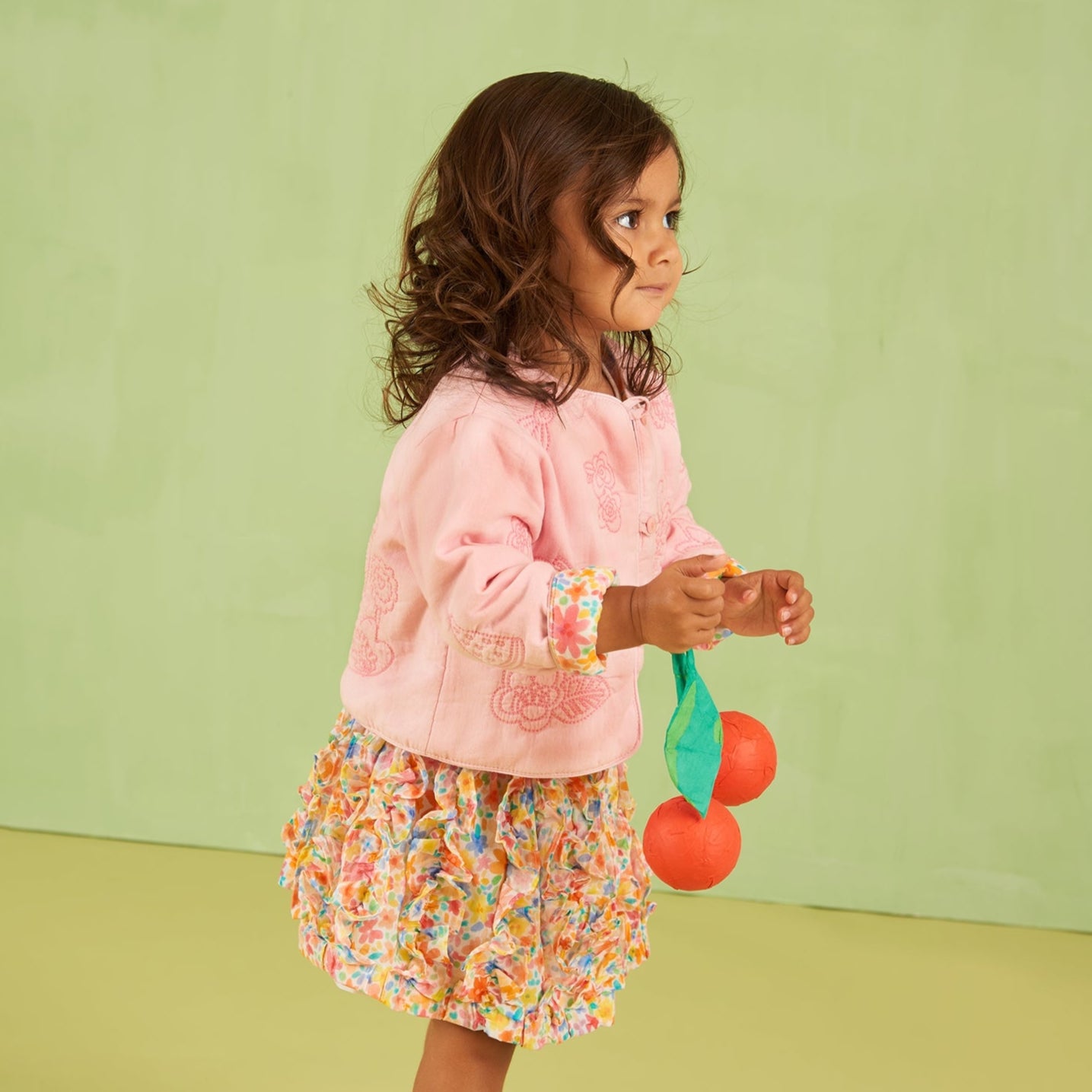 Oilily Girls Pink Cotton Coat