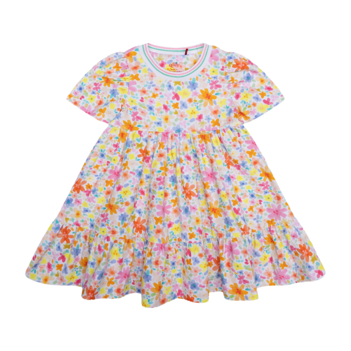 Oilily Girls White Doozle Jersey Dress