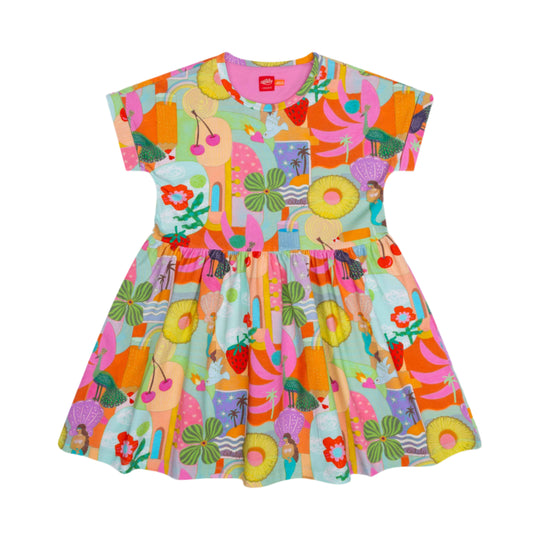 Girls Colourful Dipp Jersey Dress