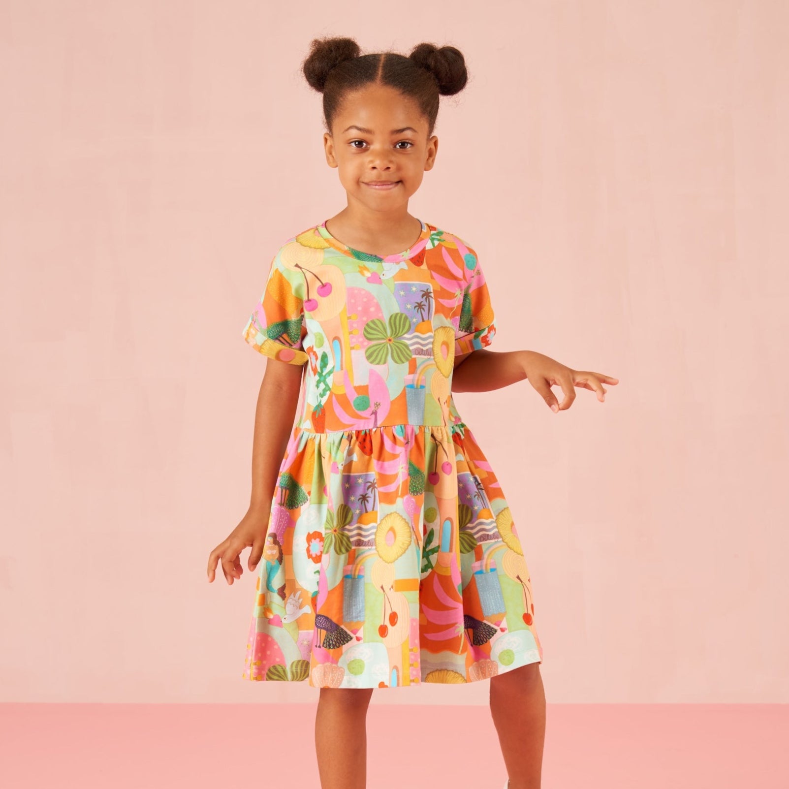 Oilily Girls Colourful Dipp Jersey Dress