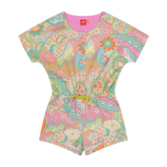Girls Pink Paisley Playsuit