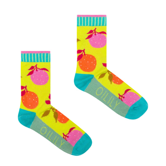 Girls Yellow Apple Socks