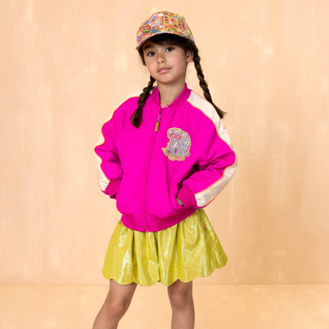 Oilily Girls Vibrant Pink Bomber Jacket