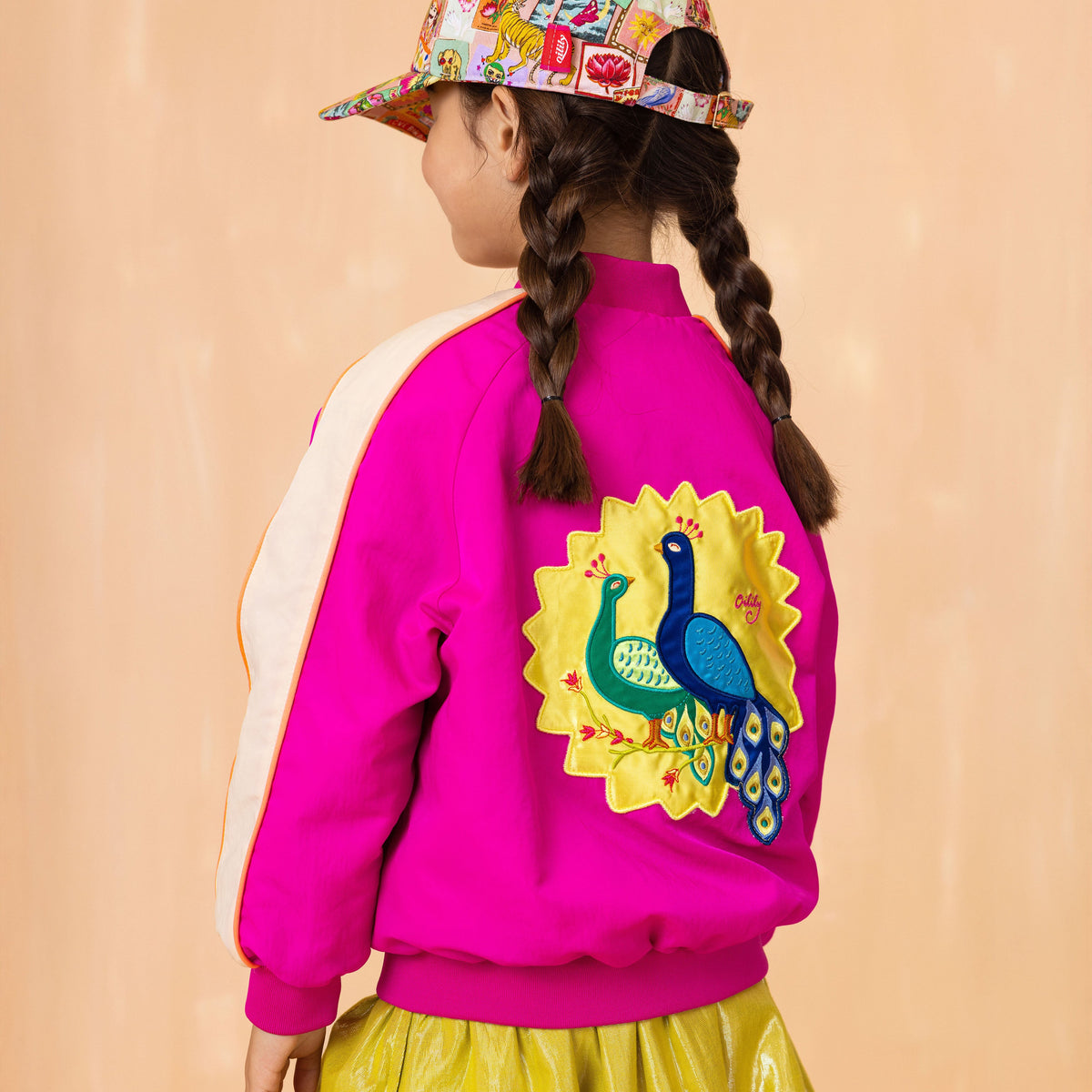 Oilily Girls Vibrant Pink Bomber Jacket