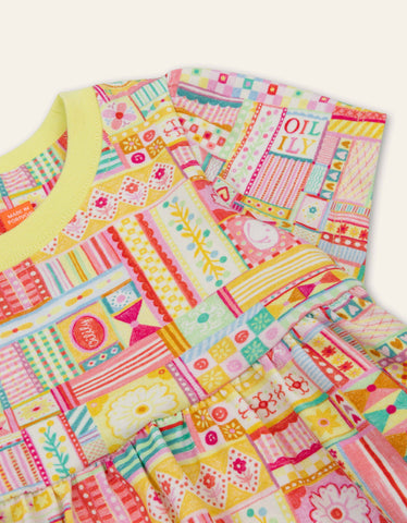 Oilily Girls Sunny Lime Jersey Dress