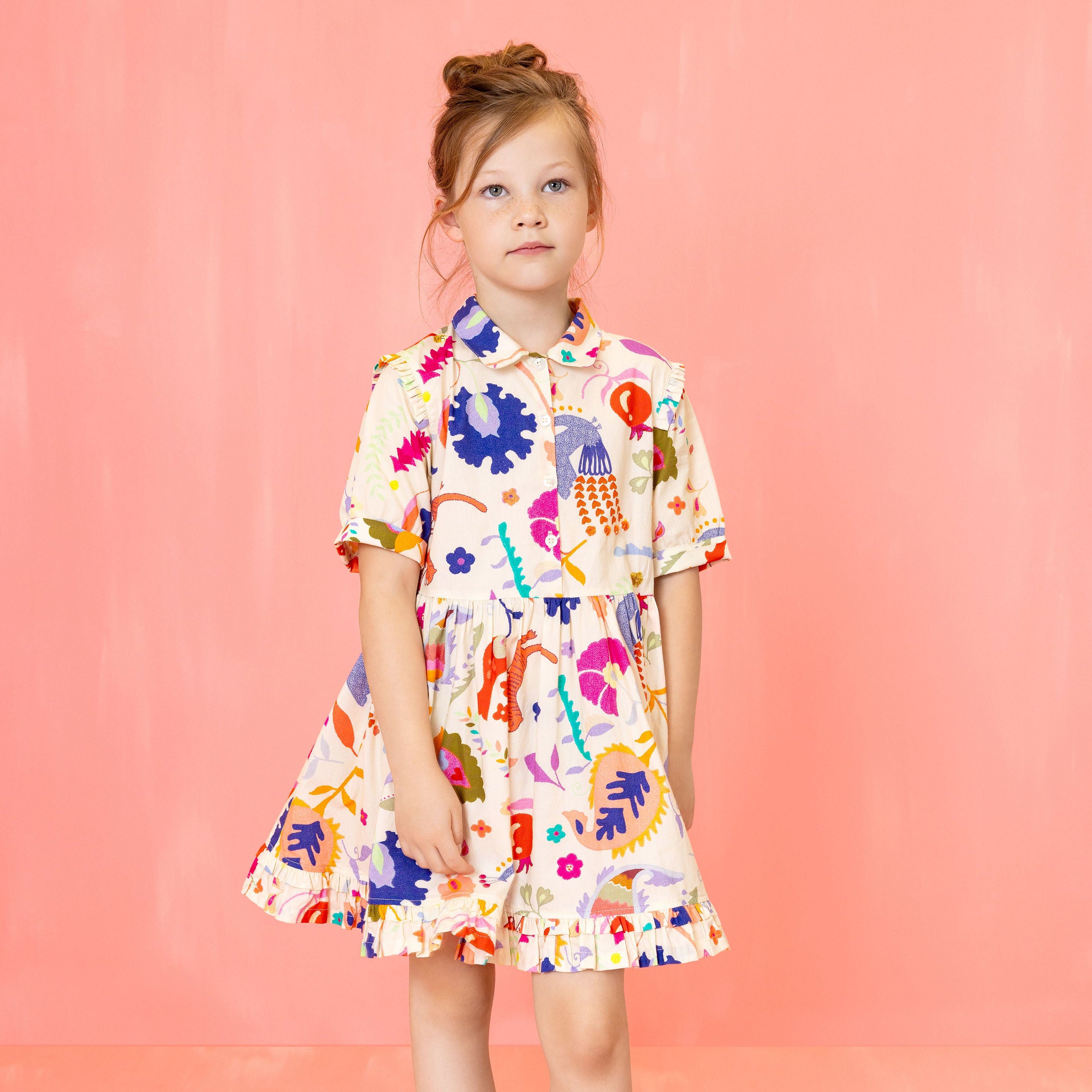 Oilily Girls Almond Oil Dress
