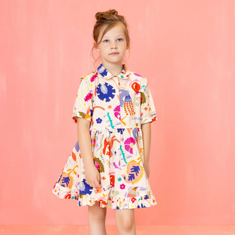 Oilily Girls Almond Oil Dress