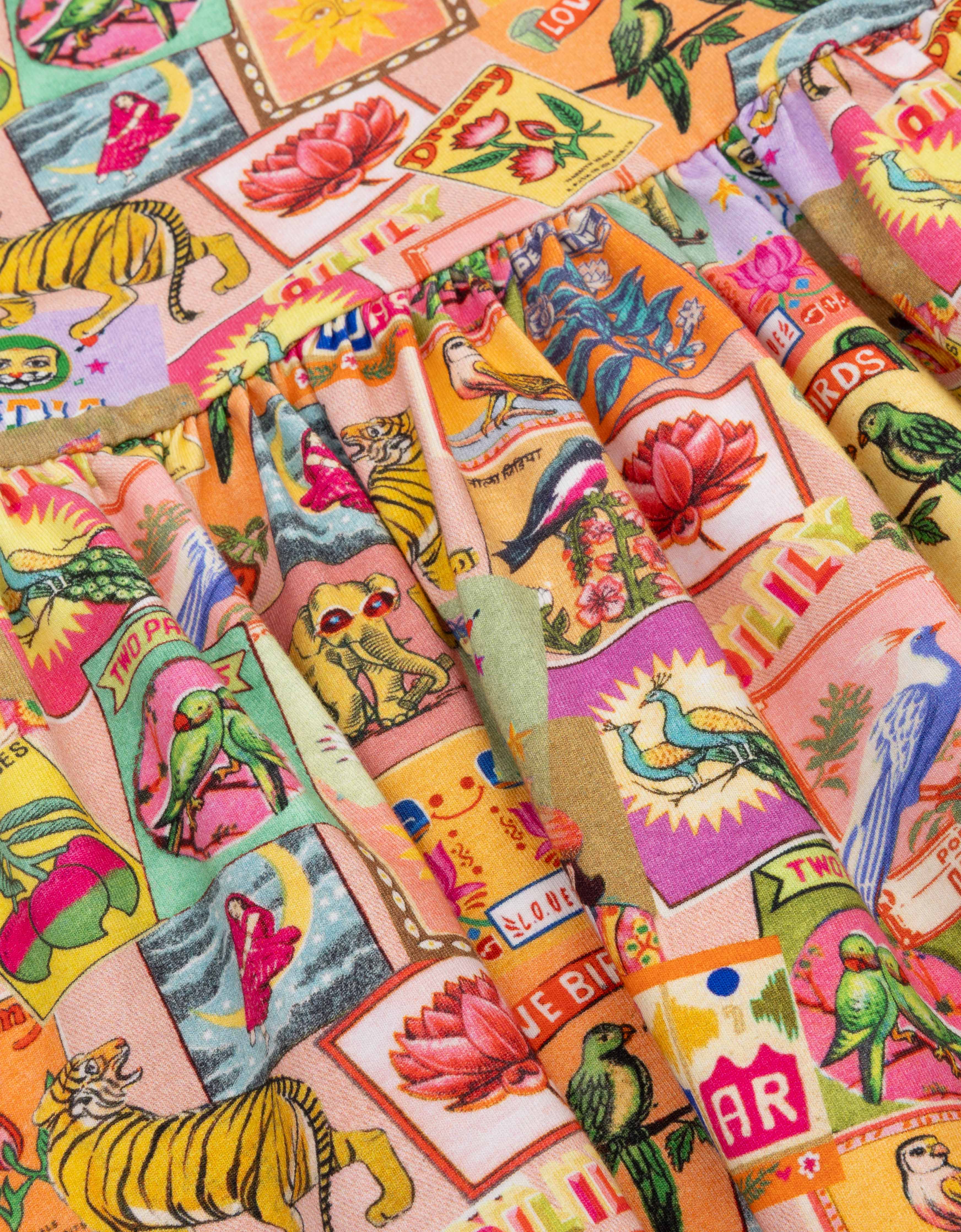 Oilily Girls Peach Beige Jersey Dress