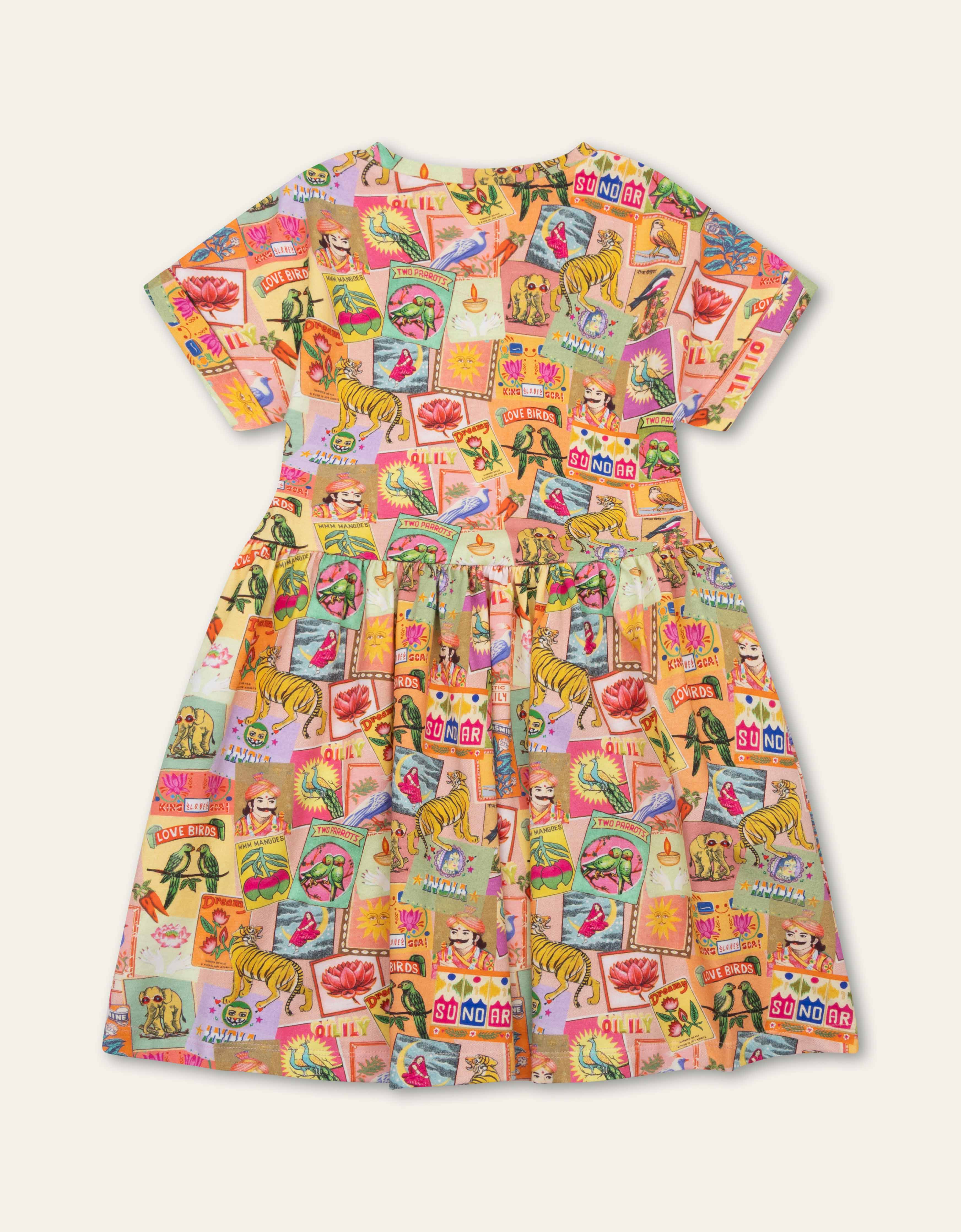 Oilily Girls Peach Beige Jersey Dress