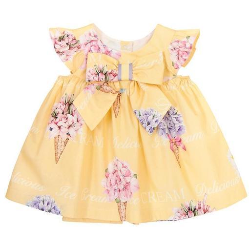 Balloon Chic Baby Girls Yellow Dress & Bloomer Set