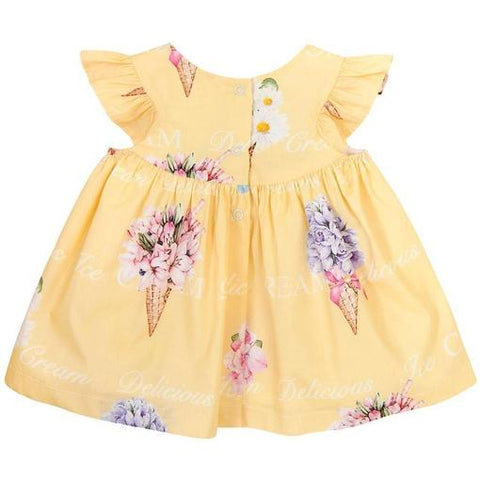 Balloon Chic Baby Girls Yellow Dress & Bloomer Set